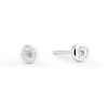 Thumbnail Image 1 of 9ct White Gold Diamond Rub Over Stud Earrings