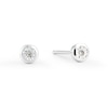 Thumbnail Image 0 of 9ct White Gold Diamond Rub Over Stud Earrings