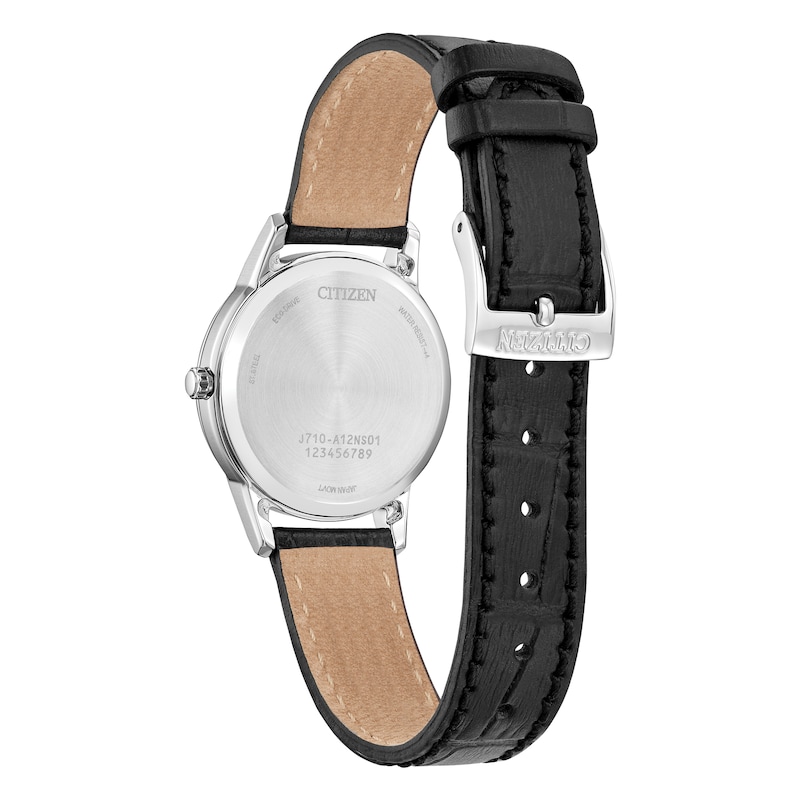 Main Image 3 of Citizen Eco-Drive Dress Ladies Black Leather Strap Watch