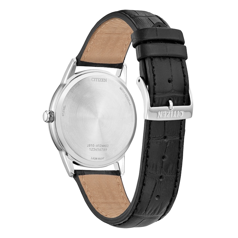 Main Image 3 of Citizen Eco-Drive Dress Men's Black Leather Strap Watch