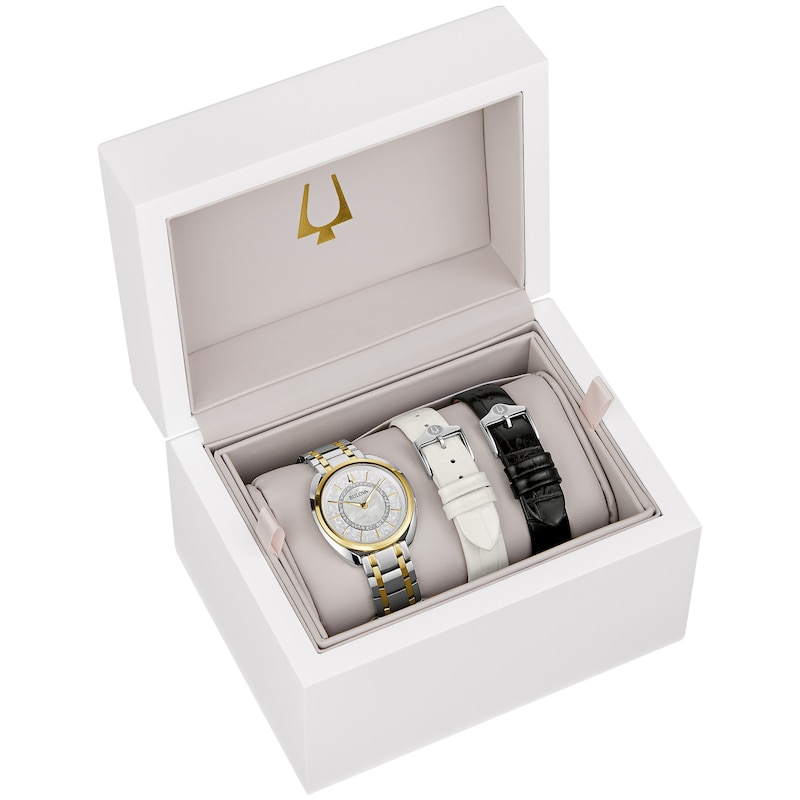 Main Image 7 of Bulova Classic Duality Ladies' Two-Tone Stainless Steel Watch And Strap Box Set