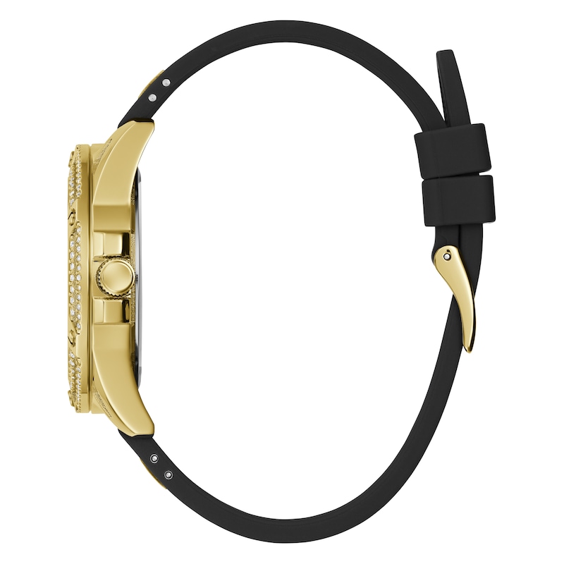 Main Image 4 of Guess Queen Ladies' Black Leather Strap Watch