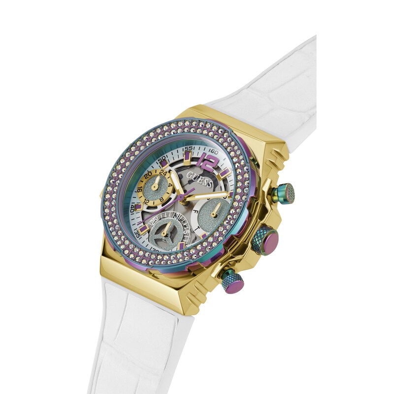 Main Image 3 of Guess Fusion Ladies' White Leather Strap Watch