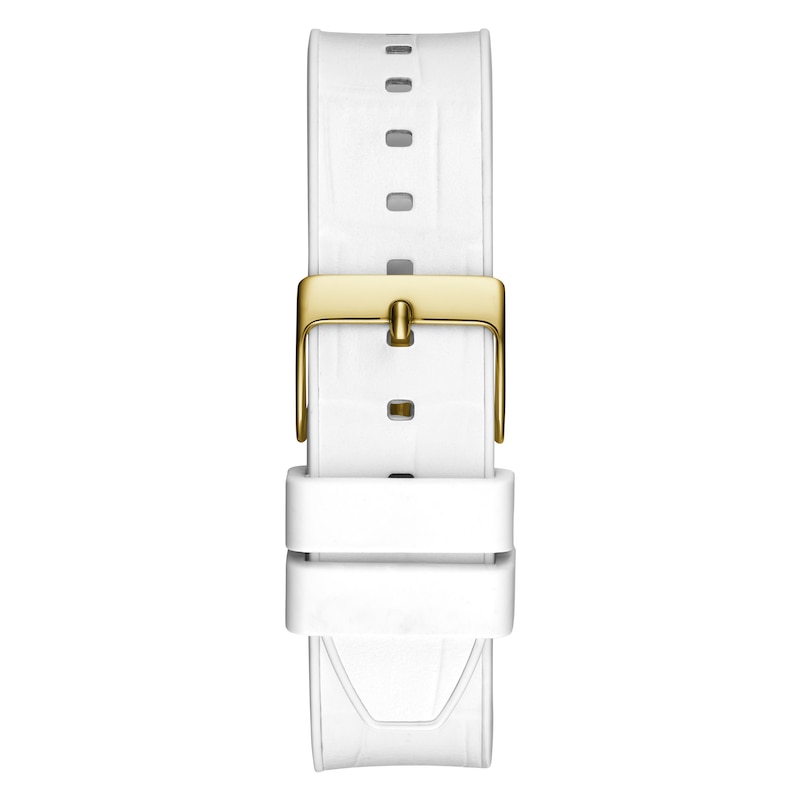Guess Fusion Ladies' White Leather Strap Watch