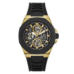 Guess Front Runner Men's Black Silicone Strap Watch