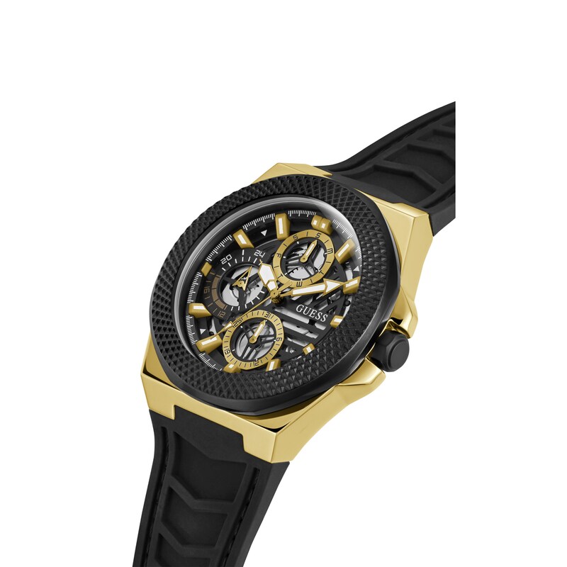 Guess Front Runner Men's Black Silicone Strap Watch