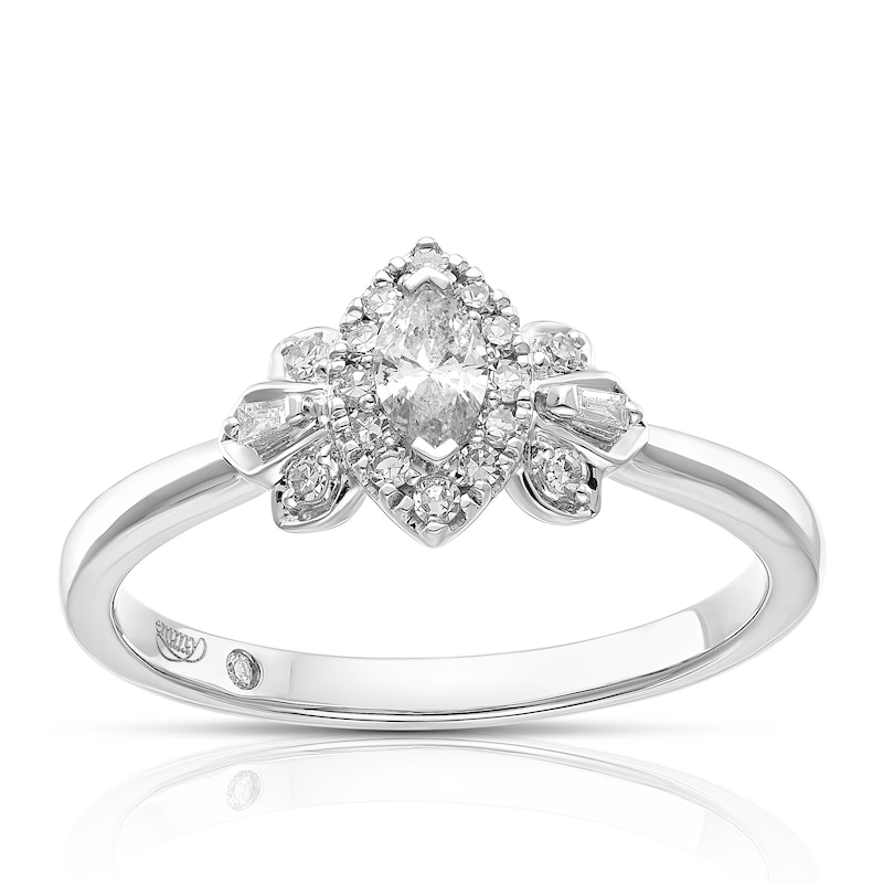 Emmy London 18ct White Gold 0.25ct Diamond Marquise Cut Ring