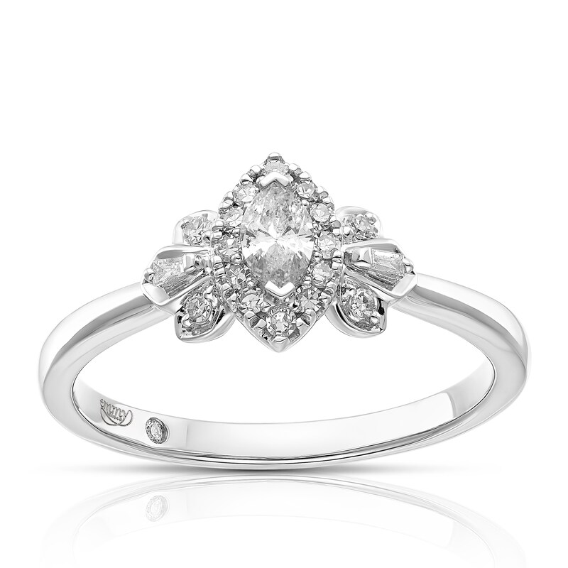 Emmy London 18ct White Gold 0.25ct Diamond Marquise Cut Ring