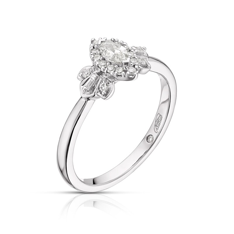 Emmy London 18ct White Gold 0.25ct Diamond Marquise Cut Ring