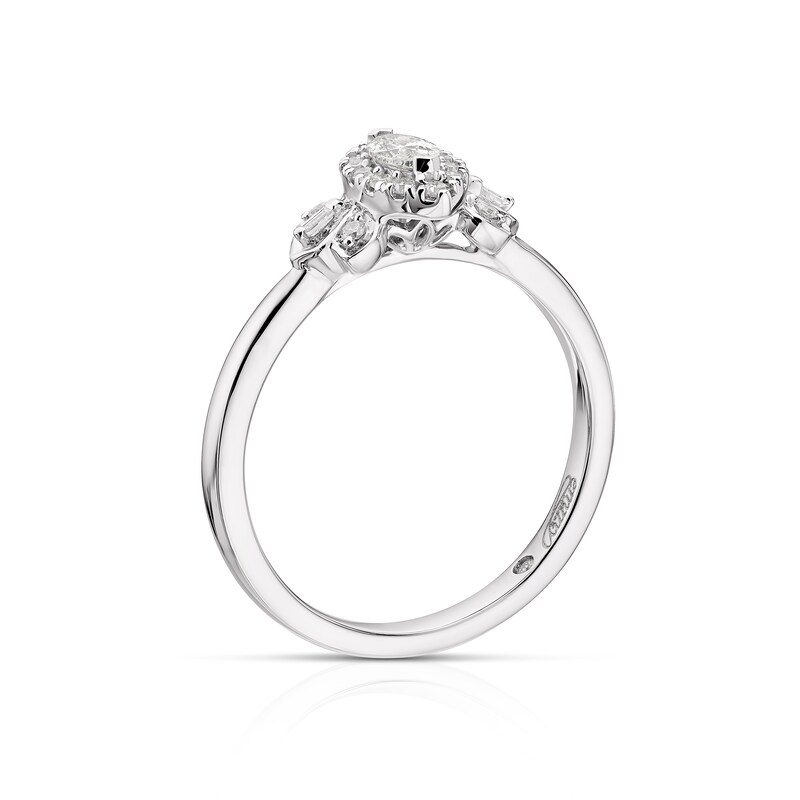 Emmy London 18ct White Gold 0.25ct Diamond Marquise Cut Ring