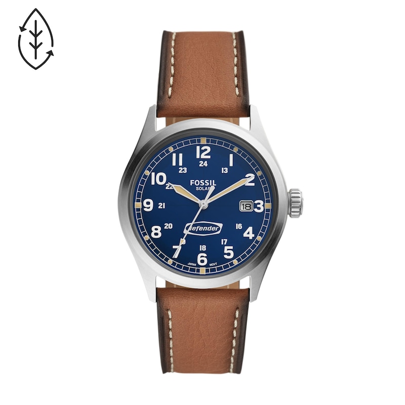 Fossil Defender Men's Brown Leather Strap Watch