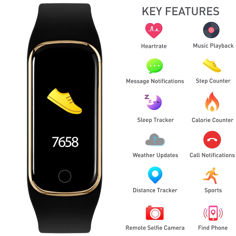 Main Image 2 of Reflex Active Series 8 Black Silicone Strap Smart Watch