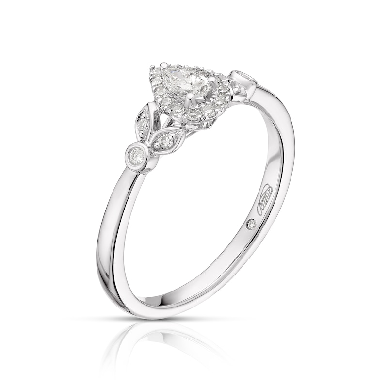 Main Image 2 of Emmy London 9ct White Gold 0.25ct Diamond Pear Cut Ring