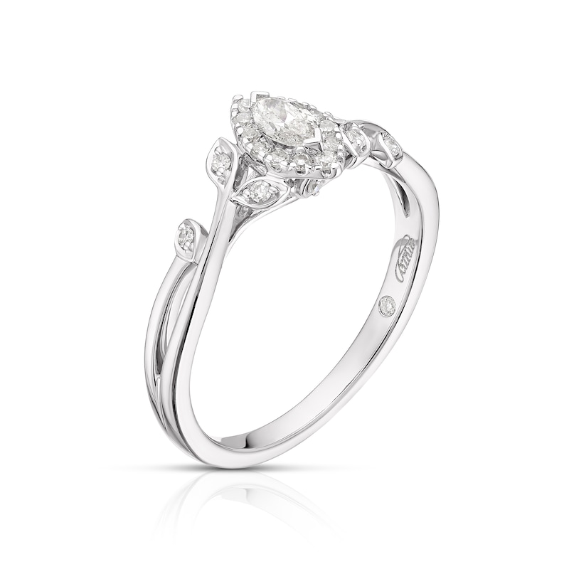 Main Image 2 of Emmy London 9ct White Gold 0.25ct Diamond Marquise Cut Ring