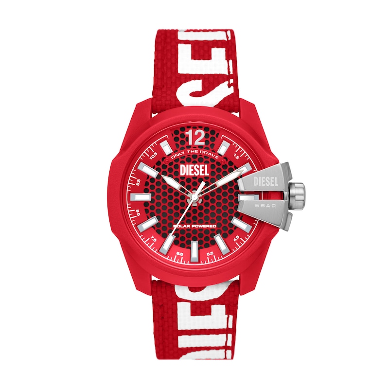 Diesel Baby Chief Red PU Strap Watch