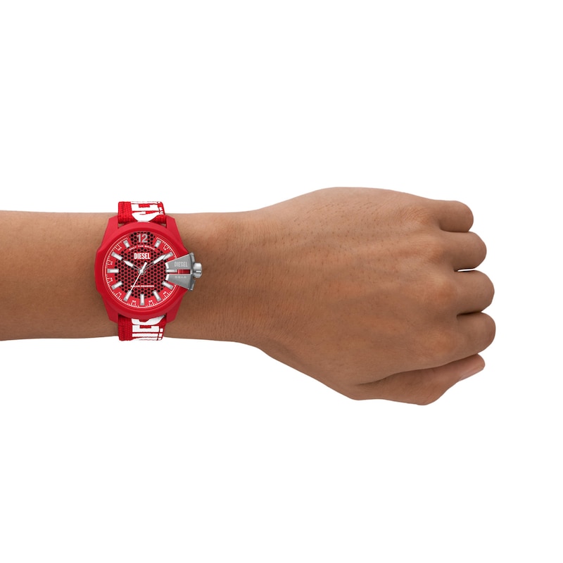 Diesel Baby Chief Red PU Strap Watch