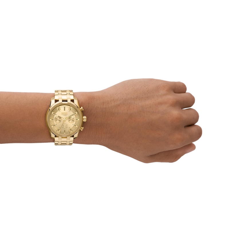 Diesel Split Men’s Gold Tone Stainless Steel Bracelet Watch
