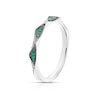 Thumbnail Image 1 of 9ct White Gold Emerald 0.09ct Diamond Geometric Ring