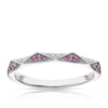 Thumbnail Image 1 of 9ct White Gold Ruby 0.09ct Diamond Geometric Ring