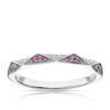 Thumbnail Image 0 of 9ct White Gold Ruby 0.09ct Diamond Geometric Ring