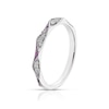 Thumbnail Image 2 of 9ct White Gold Ruby 0.09ct Diamond Geometric Ring