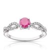 Thumbnail Image 0 of 9ct White Gold 0.11ct Ruby & Diamond Twist Ring