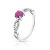 Thumbnail Image 1 of 9ct White Gold 0.11ct Ruby & Diamond Twist Ring