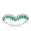 Thumbnail Image 0 of 9ct White Gold Emerald 0.11ct Diamond Shaped Eternity Ring