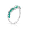 Thumbnail Image 1 of 9ct White Gold Emerald 0.11ct Diamond Shaped Eternity Ring