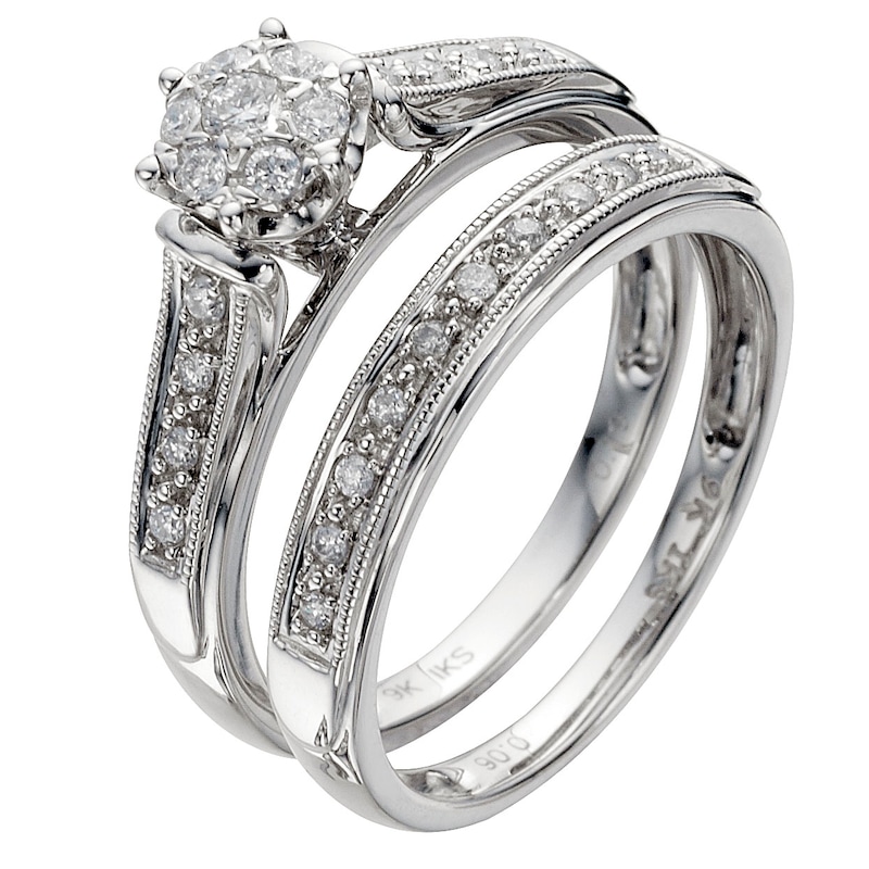 Perfect Fit 9ct White Gold 0.25ct  Diamond Bridal Set