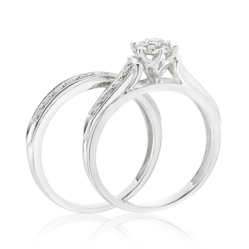 Perfect Fit 9ct White Gold 0.25ct  Diamond Bridal Set