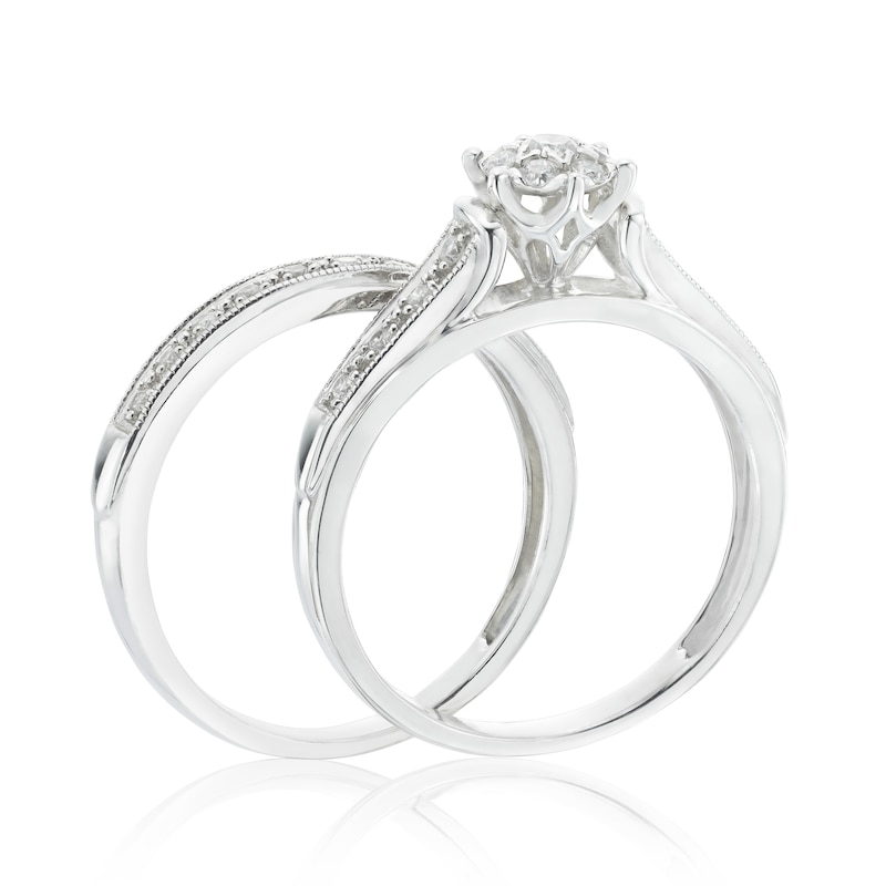 Main Image 2 of Perfect Fit 9ct White Gold 0.25ct  Diamond Bridal Set