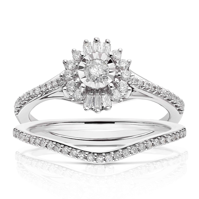 Main Image 1 of Perfect Fit 9ct White Gold 0.40ct Diamond Bridal Set