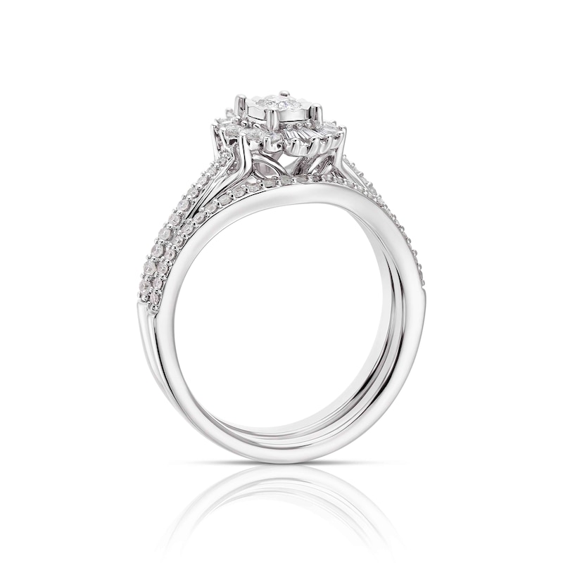 Main Image 3 of Perfect Fit 9ct White Gold 0.40ct Diamond Bridal Set