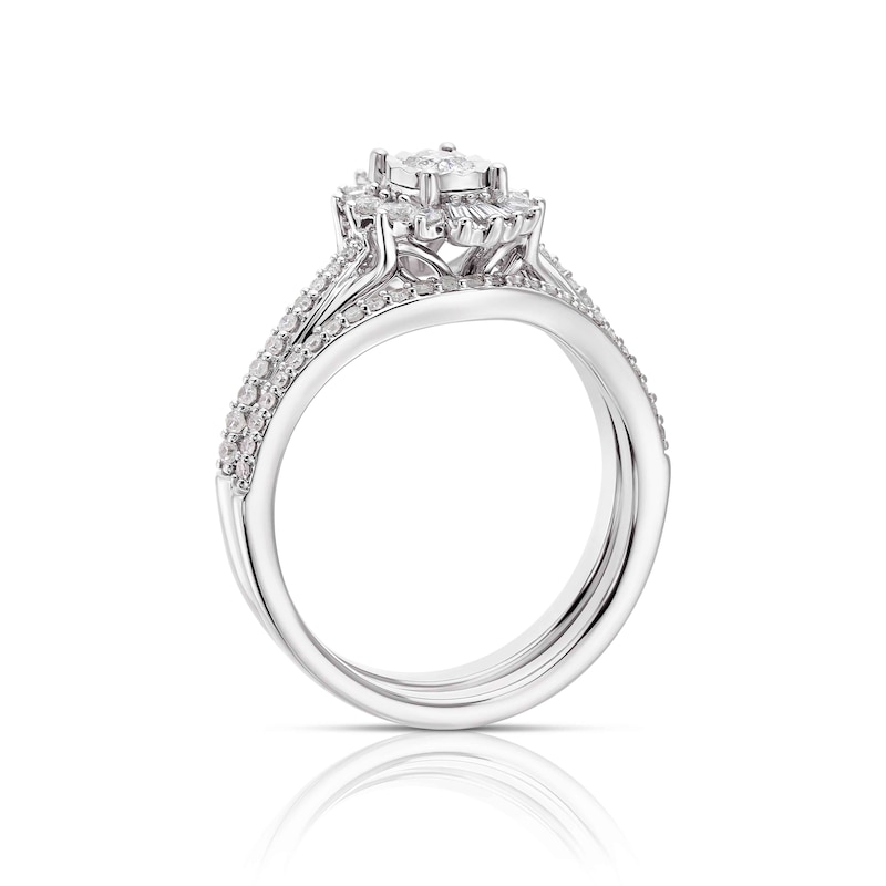 Perfect Fit 9ct White Gold 0.40ct Diamond Bridal Set