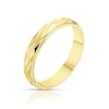 Thumbnail Image 2 of 9ct Yellow Gold Handcrafted Diamond Cut 4mm Wedding Band