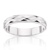 Thumbnail Image 1 of 9ct White Gold Handcrafted Diamond Cut 4mm Wedding Band