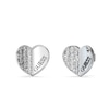 Thumbnail Image 0 of Guess Rhodium Plated Steel PavÃÂ© Crystal Heart Stud Earrings