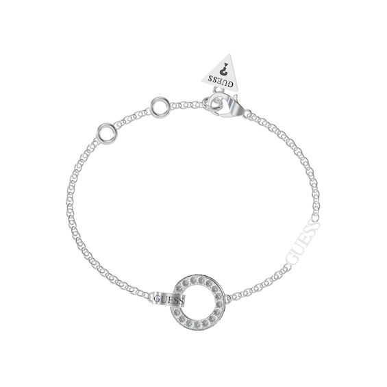 Guess Rhodium Plated Pave Set Crystal Bracelet