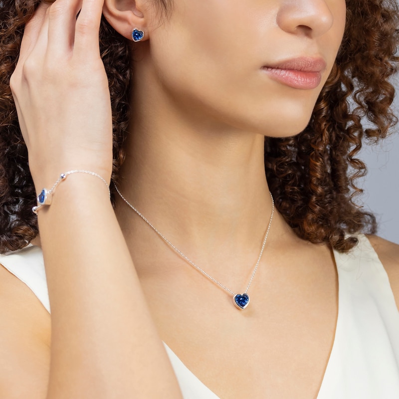 Main Image 4 of Radley Sterling Silver Blue Heart Stone Necklace