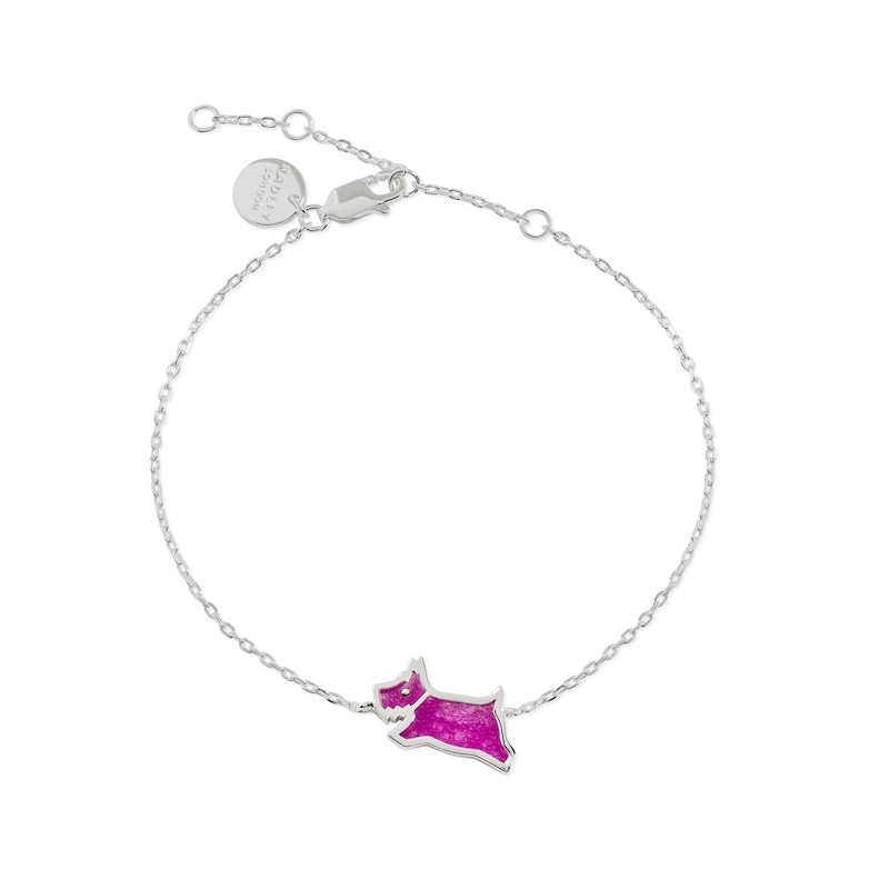 Radley Sterling Silver Pink Resin Dog Belcher Bracelet