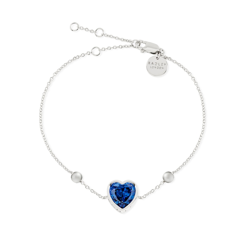 Radley Sterling Silver Blue Heart Stone Bracelet