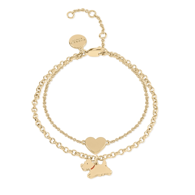 Radley Ladies 18ct Gold Plated Layered Dog & Heart Bracelet