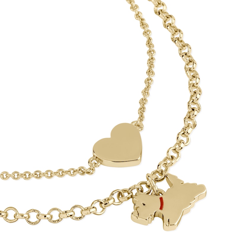 Radley Ladies 18ct Gold Plated Layered Dog & Heart Bracelet