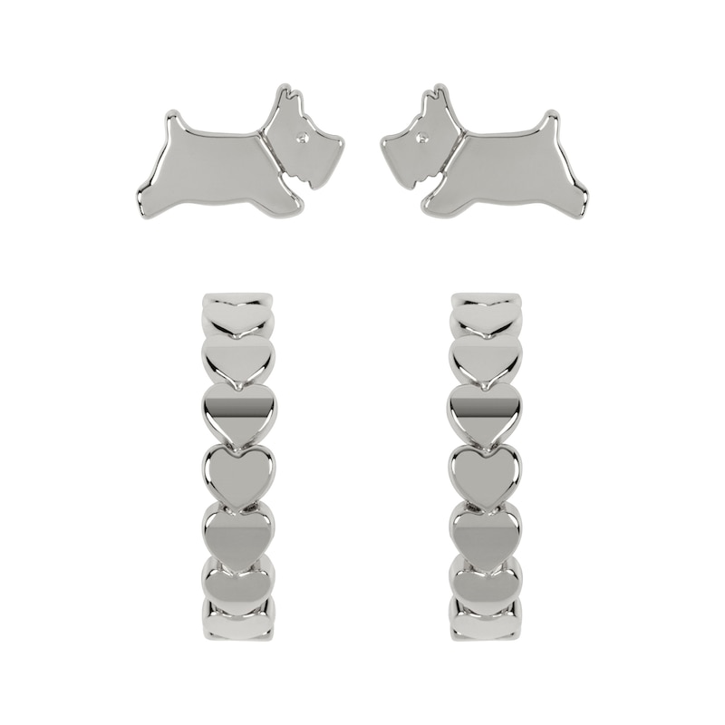 Main Image 1 of Radley Silver Plated Leaping Dog Earring Set