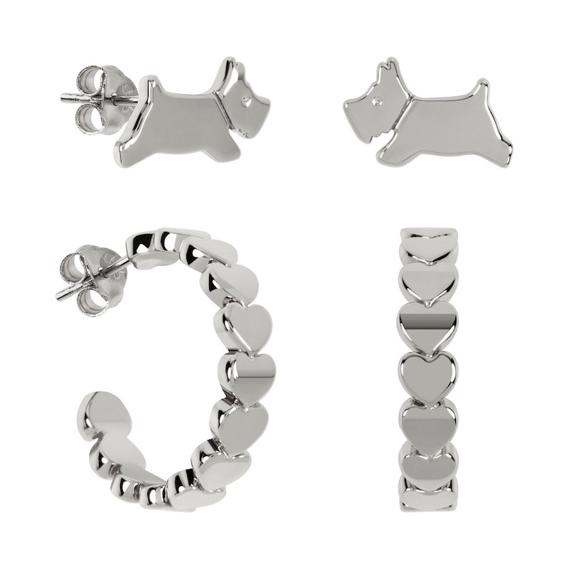 Main Image 2 of Radley Silver Plated Leaping Dog Earring Set