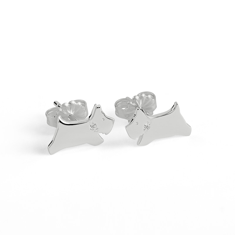Main Image 2 of Radley Ladies Sterling Silver Diamond Jumping Dog Earrings
