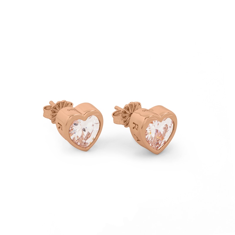Main Image 2 of Radley 18ct Rose Gold Plated Sterling Silver Heart Earrings