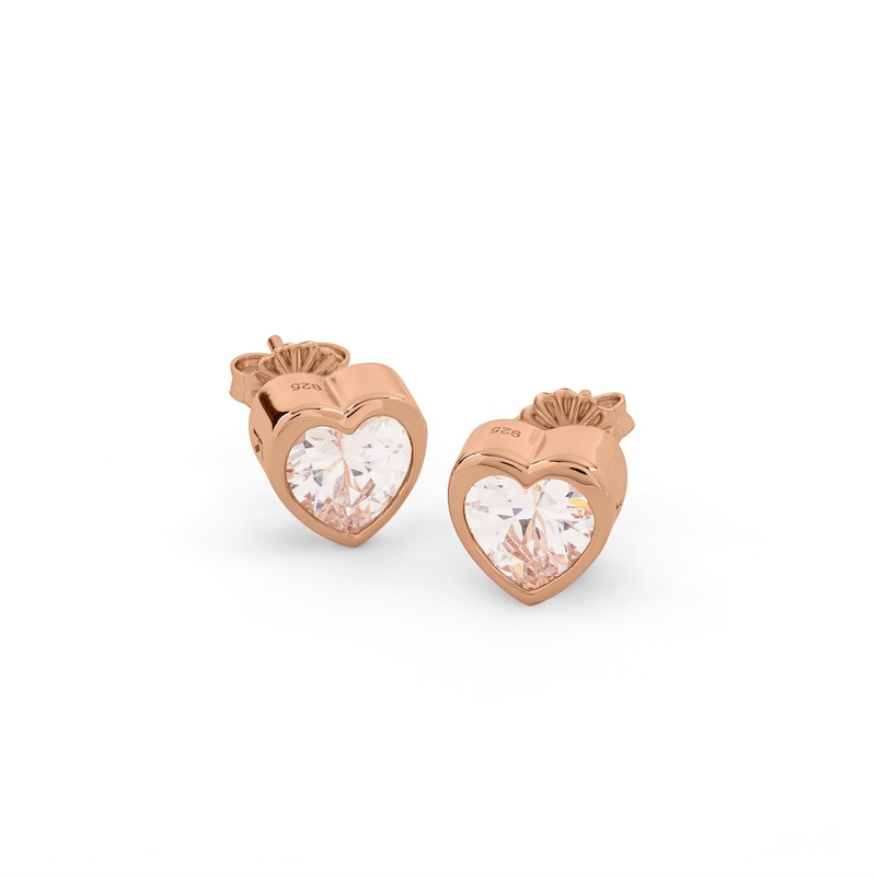 Main Image 3 of Radley 18ct Rose Gold Plated Sterling Silver Heart Earrings