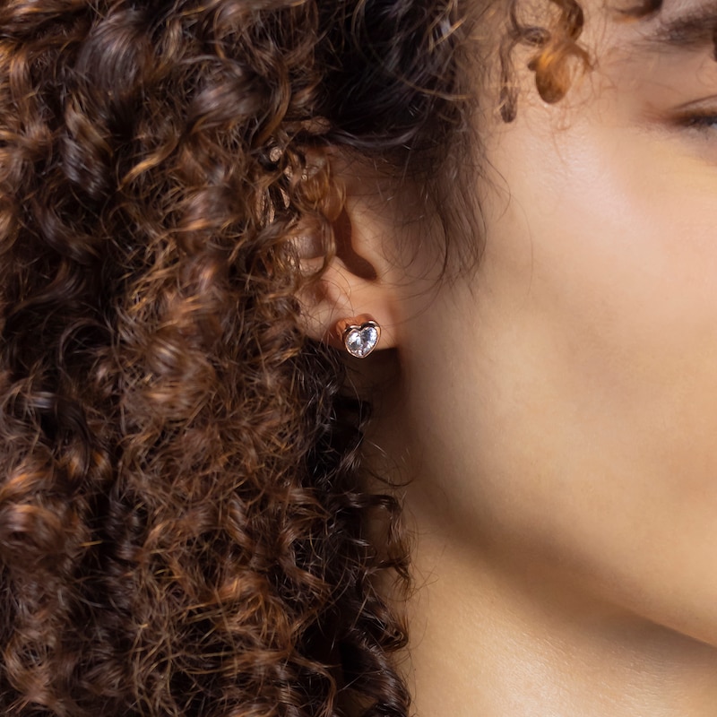 Main Image 4 of Radley 18ct Rose Gold Plated Sterling Silver Heart Earrings